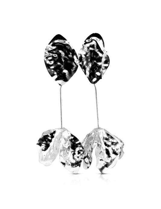 The Flower Drop Earrings | Silver