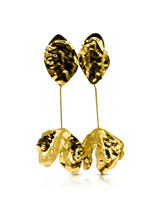 The Flower Drop Earrings | Gold
